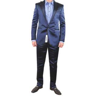 DOLCE & GABBANA D&G Anzug Suit Blau 48 M Repondre Seide Silk  