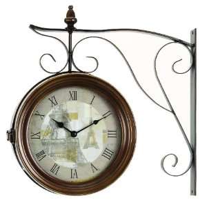   Vive La France Double Sided Metal Wall Hanging Clock