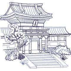 Oriental Zen Sacred Temple Garden Epic Iron on Patch  