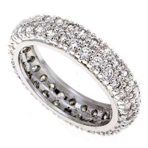 Sparkling Engagement Band With Multiple Clear Cubic Zirconia_ Size 5,6 