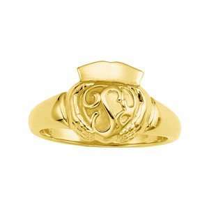  Gents 13.00 MM 14K Yellow Gold Claddagh Ring Jewelry