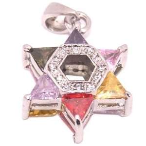   layers Sterling Silver Star of David with CZ stones