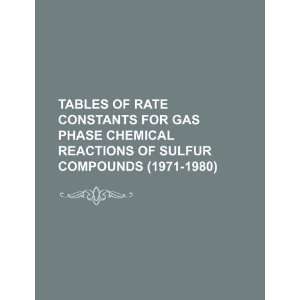  Tables of rate constants for gas phase chemical reactions 