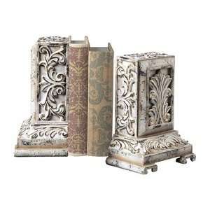   Industries 93 10055/S2 Carbed Bookends In White With Gold Highlight