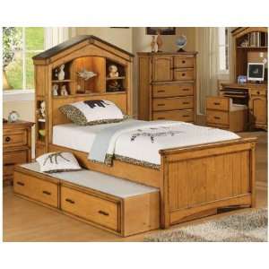  Montana Rustic Oak Finish Twin Bed by Acme