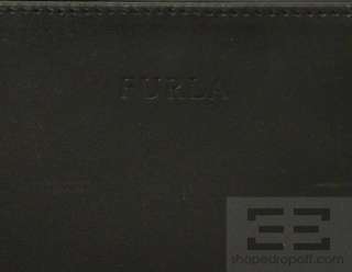 Furla Black Leather & Red Gusset Side Zip Handbag  