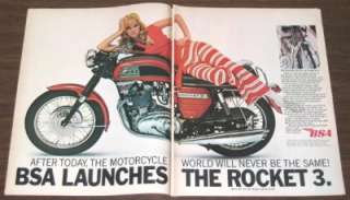 1969 BSA Rocket 3 750 Motorcycle Original Ad  