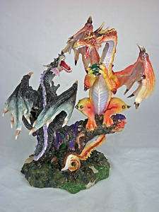 Two Dragons Fighting Figurine Statue NEW Fantasy  