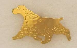 English Cocker Spaniel Jewelry Gold Pin  