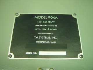 TM Systems Test Set Relay 6625 01 348 4540 Model 904A  