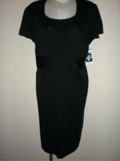 NWT MISOOK BLACK EMPIRE SHORT SLEEVE DRESS L $298  