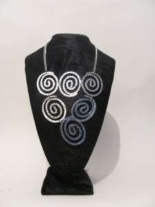 New Tribal Silver Chunky Bib Statement Necklace Earring  