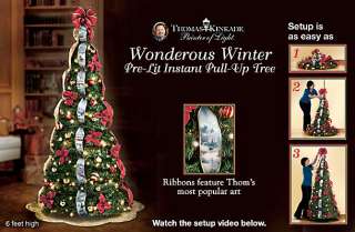 Thomas Kinkade Pre Lit Pull Up Christmas Tree Wondrous Winter