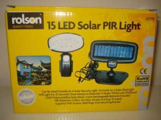 Solar Powered PIR 15 LED Light. Entrance or Shed Rolson  