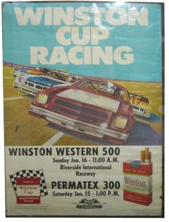 Vintage Original 76 Nascar Winston Cup Poster Chevy Laguna Monte 