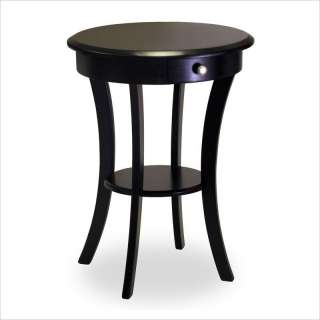 Winsome Solid Wood Round End Black Accent Table 021713202277  