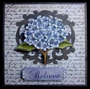 Heartfelt Creations Hydrangea, Posy Branch Cling Flowers Rubber Stamp 