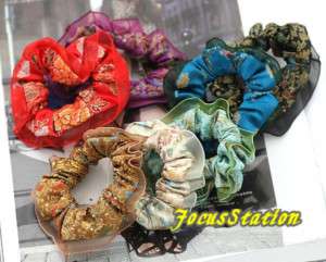 New 5pcs Floral Style Scrunchies Women Hair Accessories  