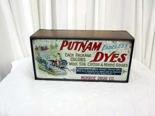   Top Cabinet w Advertising Putnam Fadeless Dye Great Condition Rare