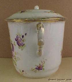 Antique Victorian Floral Hand Painted Decorative Porcelain Covered Jar 