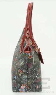   Black & Red Coated Canvas  Parade Large Cindy Tote NEW  