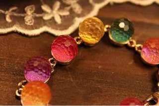 Colorful Rainbow Candy Ball Cuff Fashion Bracelet Z551  
