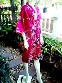 Asia Kimono Japan Satin Bade /Morgenmantel Pink Gr.XS L  