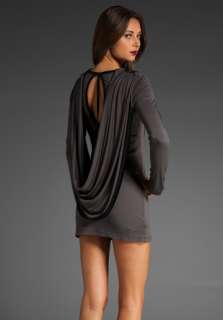 SALVAGE Opponent Cowl Back Dress in Charcoal  