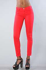 Dittos The Dawn Mid Rise Skinny Jeans in Red