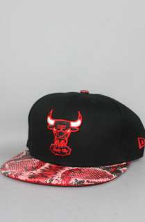 123SNAPBACKS Chicago Bulls Snapback HatNE SnakeskinBlackRed 