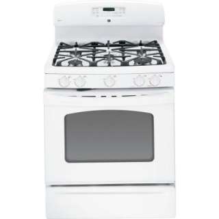 GE 30 In. Self Cleaning Freestanding Gas Convection Range in White 