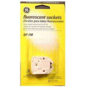 GE Face Mount Sockets for Medium Bi Pin Fluorescent Lamps (2 Pack 