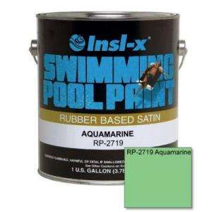 Insl X 1 Gallon Satin Rubber Based Aquamarine Swimming Pool Paint 