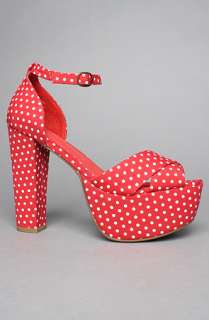 Jeffrey Campbell The El Carmen Shoe in Red and White Dot  Karmaloop 