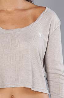 Insight The No Remorse Long Sleeve Cropped Top in Gray Marle 