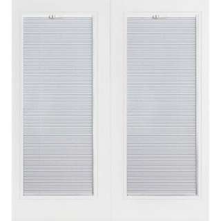 60 in. x 80 in. White Prehung Right Hand Inswing Miniblind Steel Patio 