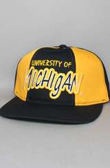 Vintage Deadstock Michigan Wolverines Snapback Hat (Grafitti) (Yellow 