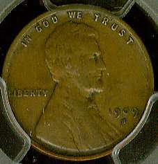 1909 S VDB 1C PCGS VF 25 Lincoln Wheat Penny  