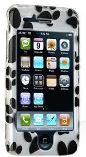 BLACK PUPPY PAW PRINT HARD CASE FOR APPLE iPHONE 3G 3GS  