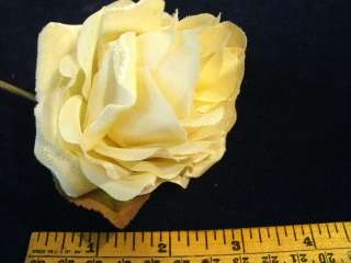 Millinery Flower Velvet Organza 3 1/4 Rose Y77 Cream  