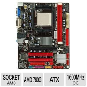 Biostar A780L3L AMD 760G Motherboard   ATX, Socket AM3, AMD 760G 