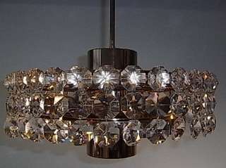 SCIOLARI STYLE CRYSTAL GLASS LAMP CHANDELIER 1970 AF61  