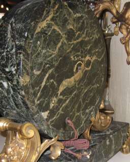 Caldwell Bronze Mounted Marble Mantle Clock  