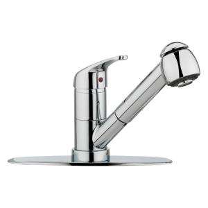 Tosca 1 Handle Low Arc Pull Out Kitchen Faucet in Chrome 54 K8DCCH S 