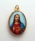 Sacred Heart & Immaculate Heart Gold Plated Medal Doubl