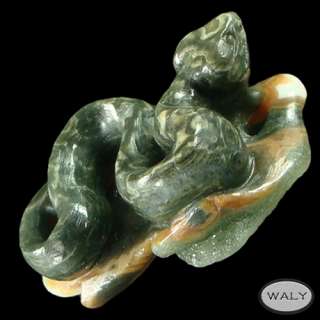 Stunning Carved Ocean Jasper Snake Pendant Bead  