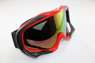 ATV Ski Motorcycle Off Road Goggle Eyewear Red Frame Color Lens T815 