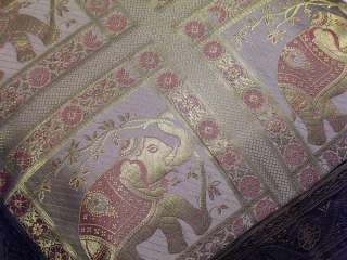   Pink and Gold Zari Thread work from Varanasi, India Size 26 X 26