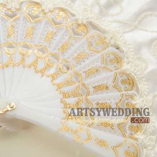 Battenburg Ivory Parasol Umbrella Fan F Wedding Bridal  