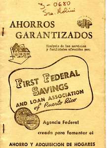 Puerto Rico 1940s Banking Booklet  